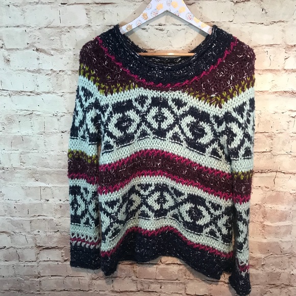 Free People Multi Color Reed Flair chunky sweater - Picture 2 of 7